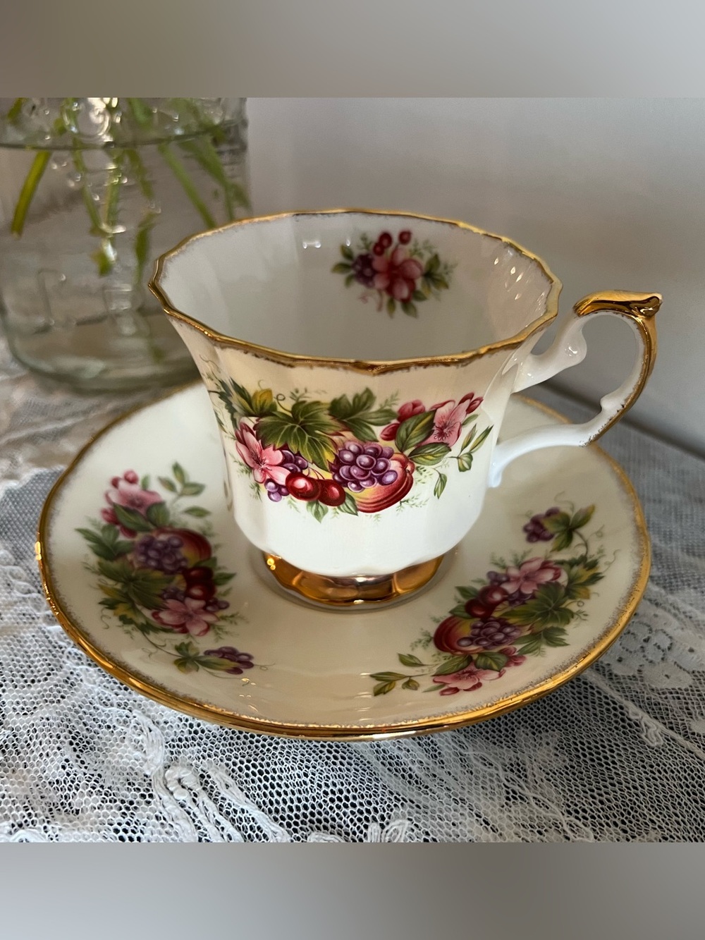 Vintage Elizabethan Staffordshire Bone China Teacup and Saucer
